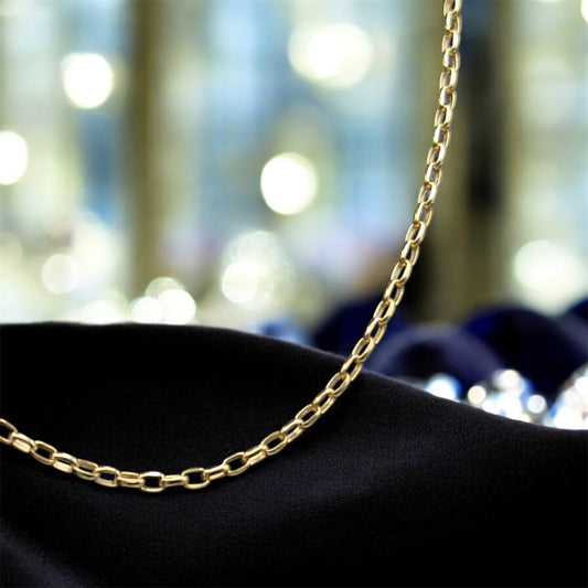 9ct Gold Hallow Diamond Cut Belcher