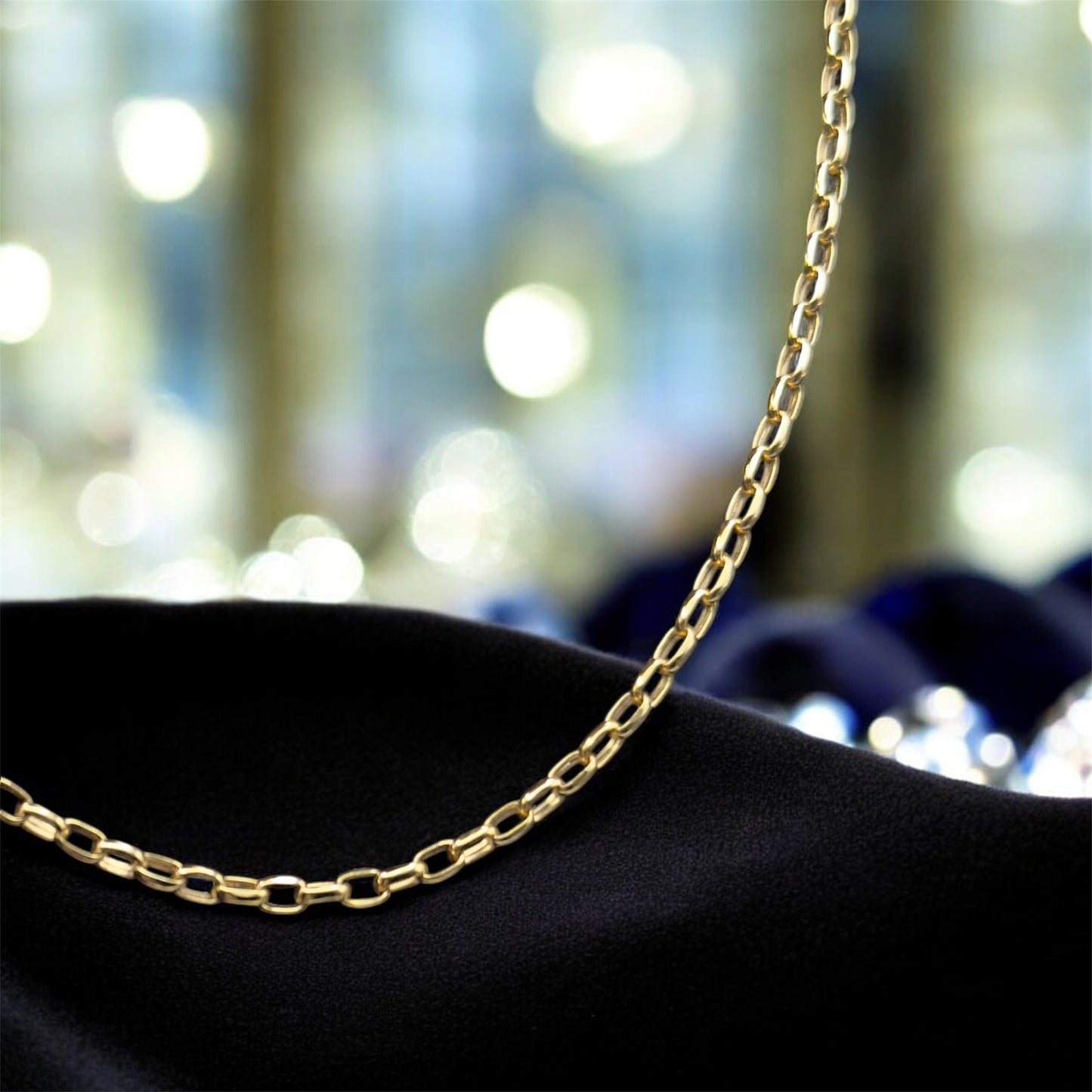 9ct Gold Hallow Diamond Cut Belcher